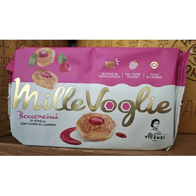 Ciastka Mille Voglie z nadzieniem malinowym - Mille Voglie con farcitura al lampone 90g