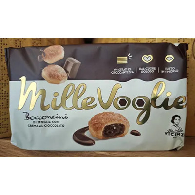 Ciastka Mille Voglie z kremem czekoladowym - Mille Voglie ripiene di crema al cioccolato 100g